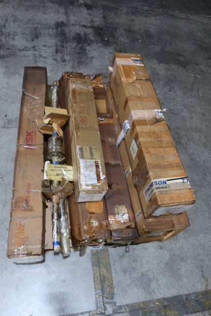 Pallet of Assorted Ballscrew Bearings, NSK, Thomson, THK, Tsubaki - Image 1