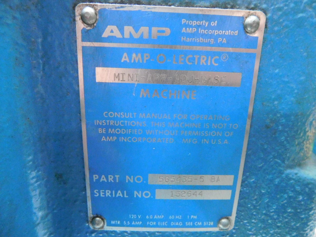 AMP #565435-5, Crimping Press, 120 V., 1 Ph. (2 available) - Image 6