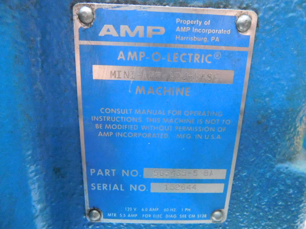 AMP #565435-5, Crimping Press, 120 V., 1 Ph. (2 available) - Image 6