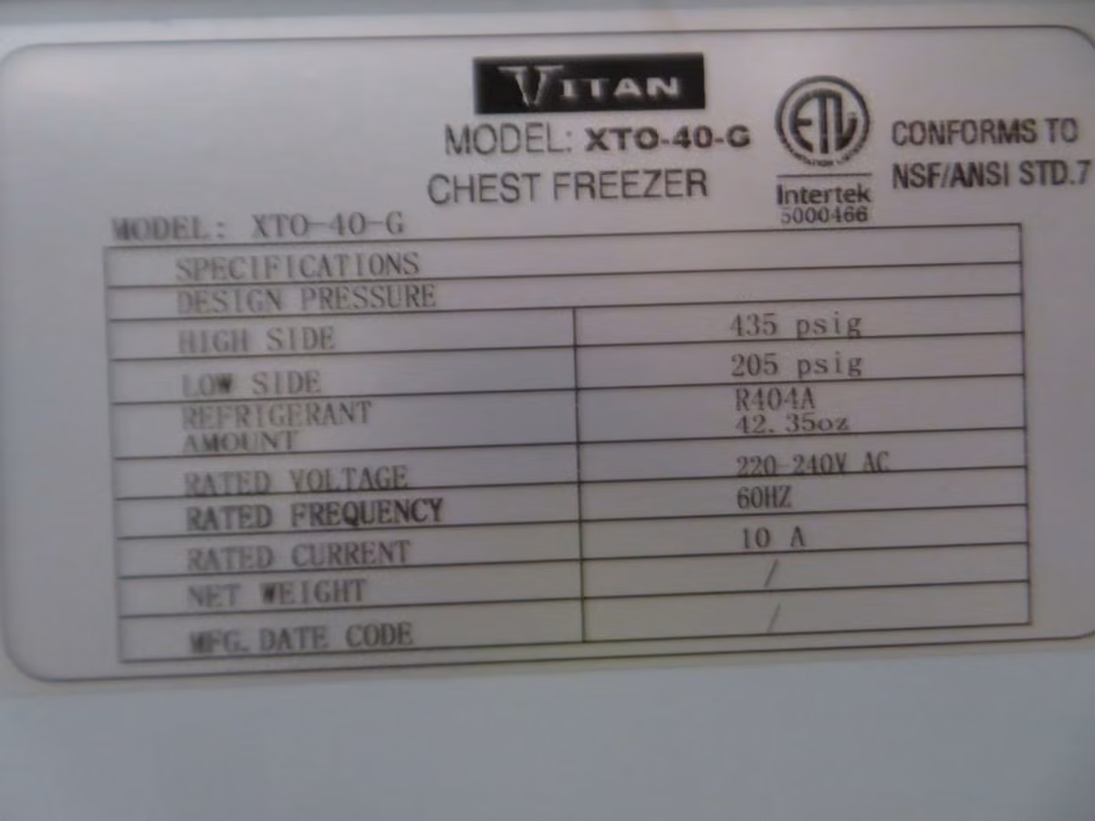Titan #XTO-40-G, Beverage Cooler, 38.6 cu. ft., 36&deg; F, 220 V., 1 Ph. - Image 4