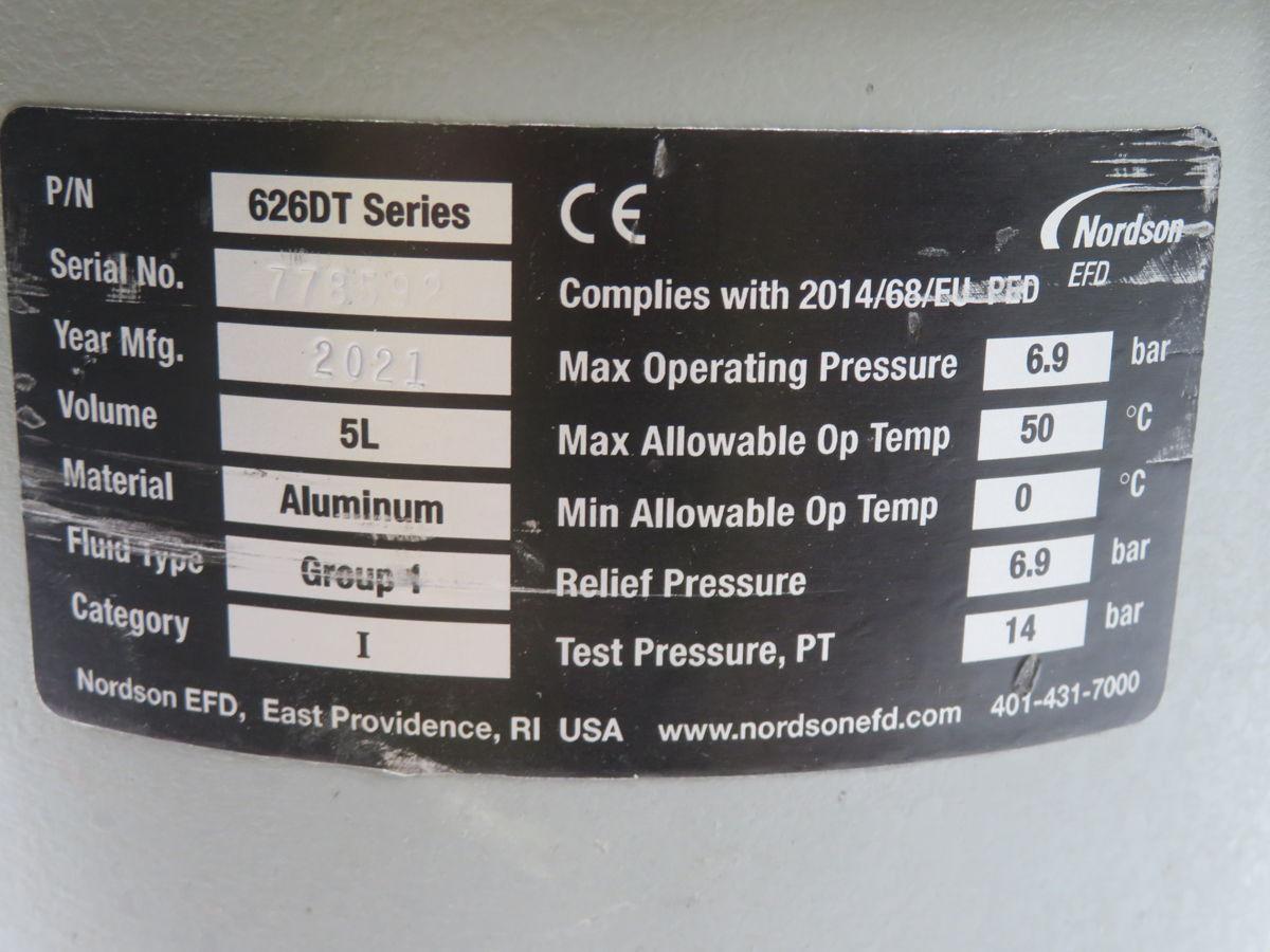 1 Gallon Nordson EFD #626DT, Stainless Steel Fluid Reservoir Pressure Tank, Analog Gauge, 5 Liter - Image 6