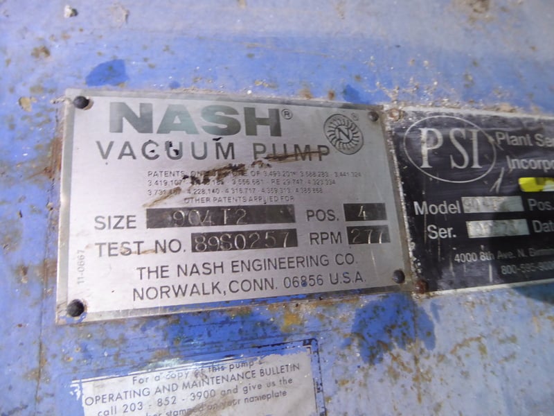 Nash #904-T2, Vacuum Pump, 277 RPM, 2000 - Image 4