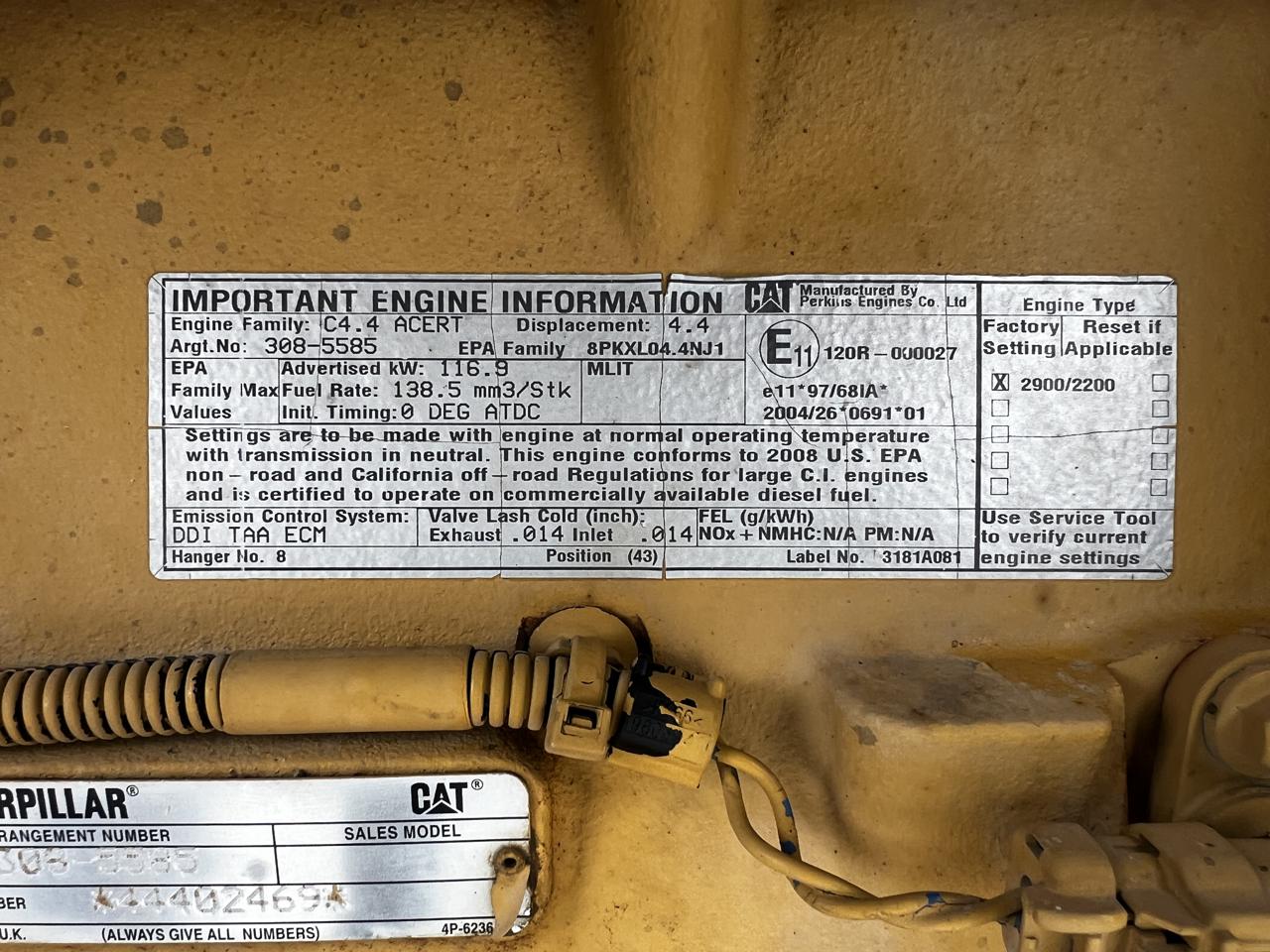 130 HP Caterpillar #C4.4, Industrial Diesel Engine Power Unit, radiator & air cleaner, 11-1/2" flywheel - Image 10