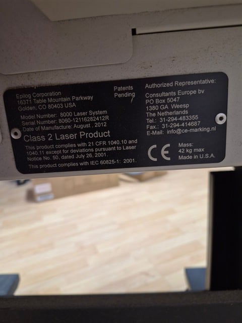 Epilog #PBS-5040, Laser Engraver, 12" x 24" work area, 60 watt, 2012 - Image 6
