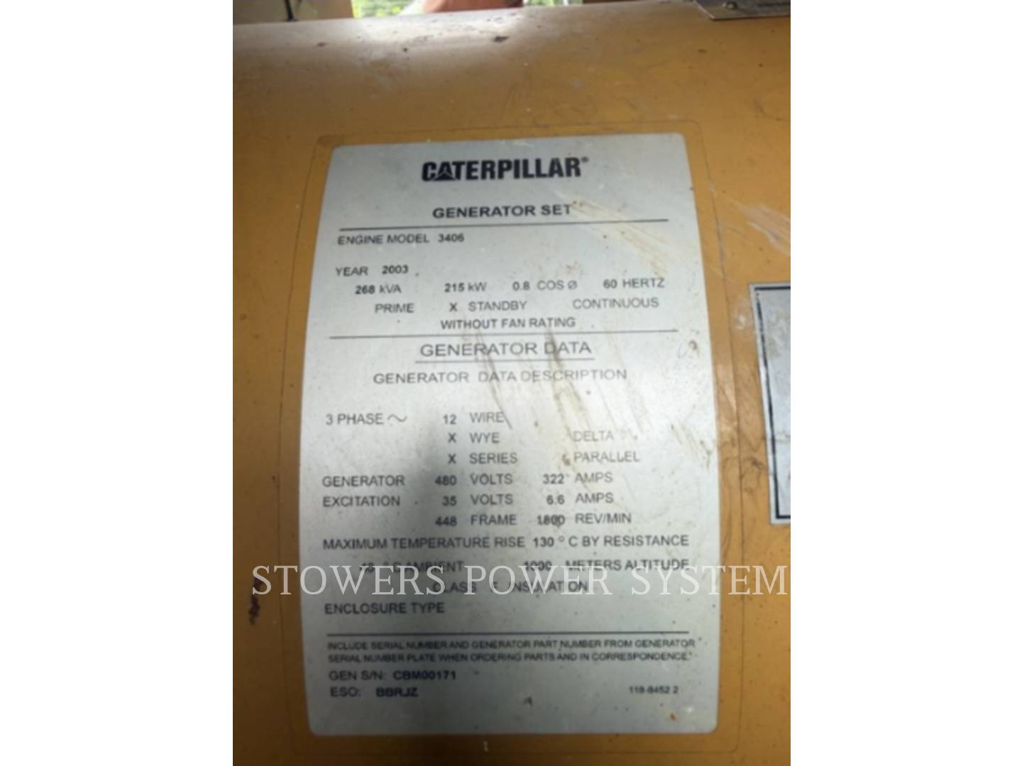 Caterpillar #G3406, Natural gas Stationary Gen, sound attenuated enclosure, UL listed, 966 hours, 2003 - Image 7