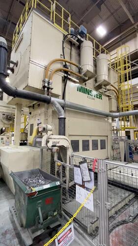 1200 Ton, Minster #E2-1200-120x60, straight side transfer press, 12" stroke, 44" Shut Height, 120" x 60" bed - Image 2