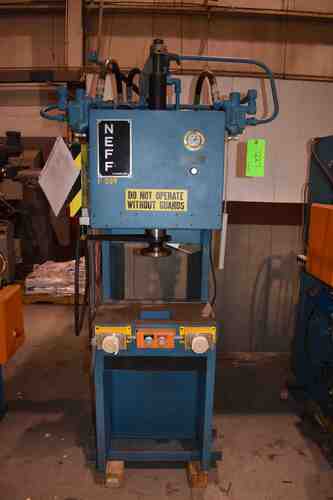 25 Ton, Neff, C-frame down-acting hydraulic press, 6" stroke, 12" daylight, 8" throat, 22.5" x 12.5" bed - Image 3