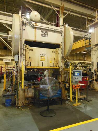 350 Ton, Warco #350-2-84C, straight side press, 12" stroke, 26" windows, AB PanelView controls, 6" T-slotted - Image 1
