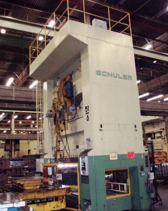 500 Ton, Schuler #P2E2-SQS500/3.1/0.5, straight side press, 122-1/16" x 51-3/16" bed & ram, 16 SPM, PLC - Image 2