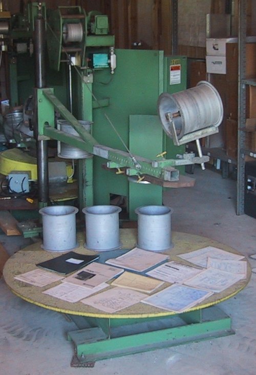 4,000 lb. ASC #4M-V-40/40DG, turntable uncoiler, 54" diameter turntable, 3" width pay-off roller, loop arm - Image 1