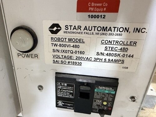 Star Automation, TW-800VI-480, Robot and Controller For Sale | Surplus ...