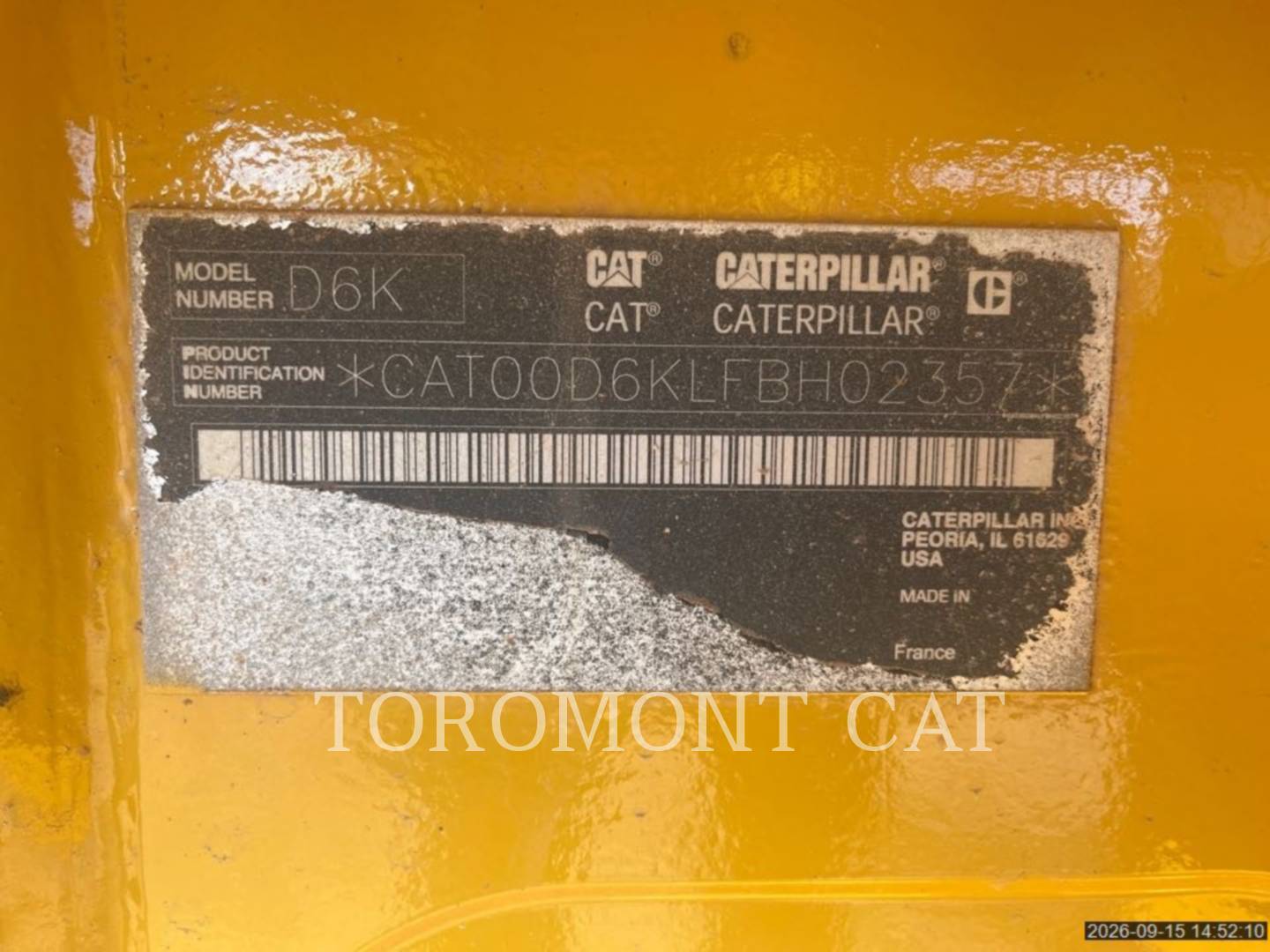 Caterpillar D6KXL, 10254 hours, S/N: FBH02357, 2012 - Image 6