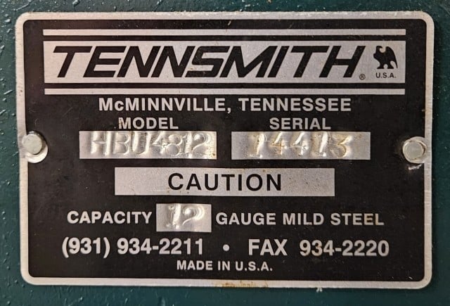 12 gauge x 4' Tennsmith #HBU48-12, box & pan brake, 4" box depth, 2013 - Image 5
