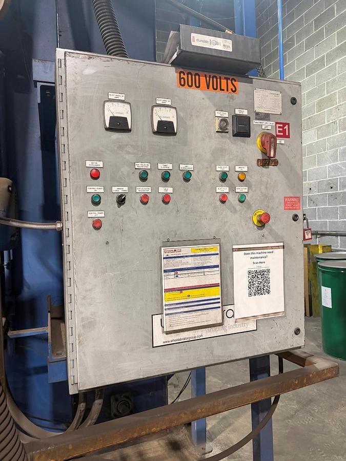 84" Wheelabrator, Table Blast Machine, (2) 15 HP blast wheels, dust collector, 2012 - Image 4