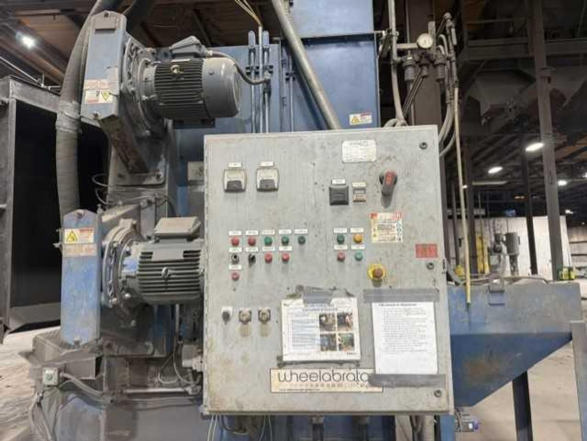 84" Wheelabrator #A3-60383, Table Blast Machine, (2) 15 HP blast wheels, 74" part height, reclaimer - Image 8