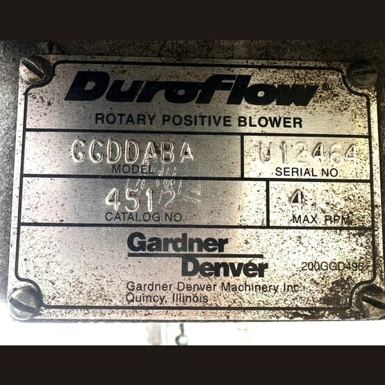 1210 cfm, 15 psi, Gardner Denver Duroflow #GGDDABA, Positive Displacement Blower, 6" diameter inlet/outlet - Image 5