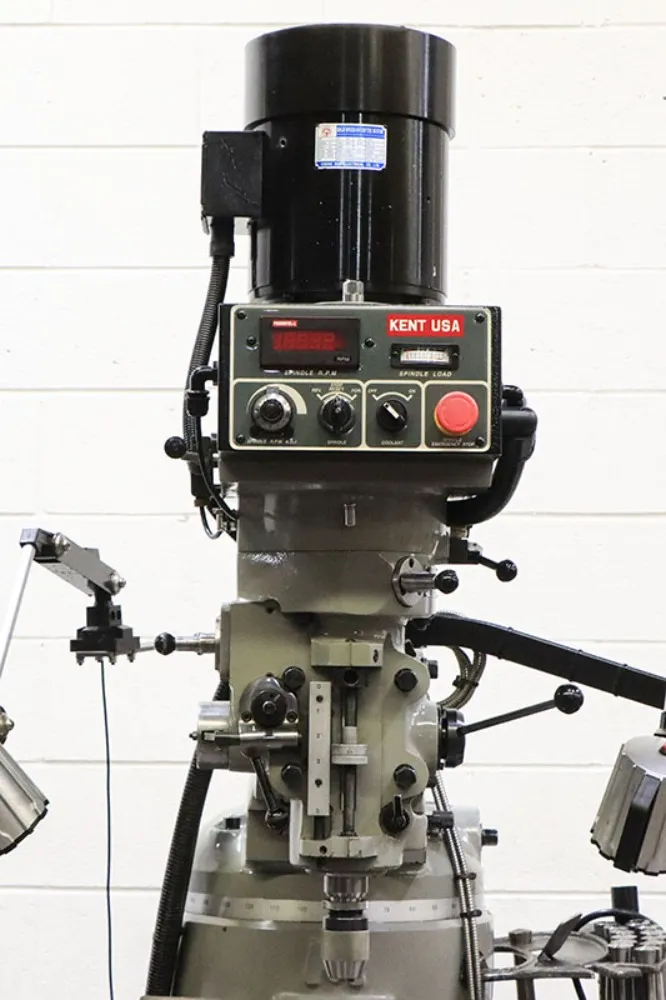 Kent #KTM-3VSF, Vertical Mill, 9" x 49" table, 3 HP, 35" X, 12" Y, 60-4500 RPM, R-8, Acu-Rite 2-Axis digital - Image 5