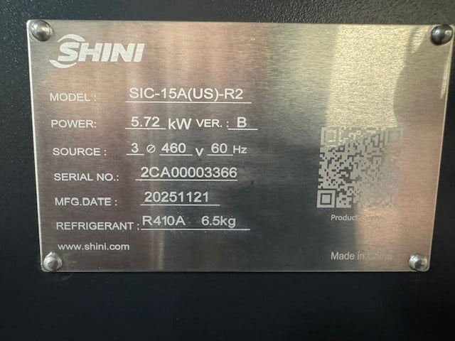 4.1 Ton, Shini #SIC-15A-R2, air cooled chiller, centrifugal process pump, R410a, new, 2025 - Image 5