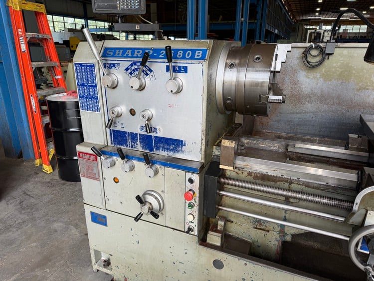 26" x 80" Sharp #2680B, engine lathe, 17" swing over cross slide, 3-jaw 12.5" chuck, 2-Axis digital read out - Image 3