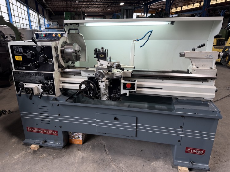 14" x 40" Clausing Metosa #C1440S, toolroom lathe, 8" swing over cross slide, 3-jaw chuck, steady rest, 4 KW - Image 1