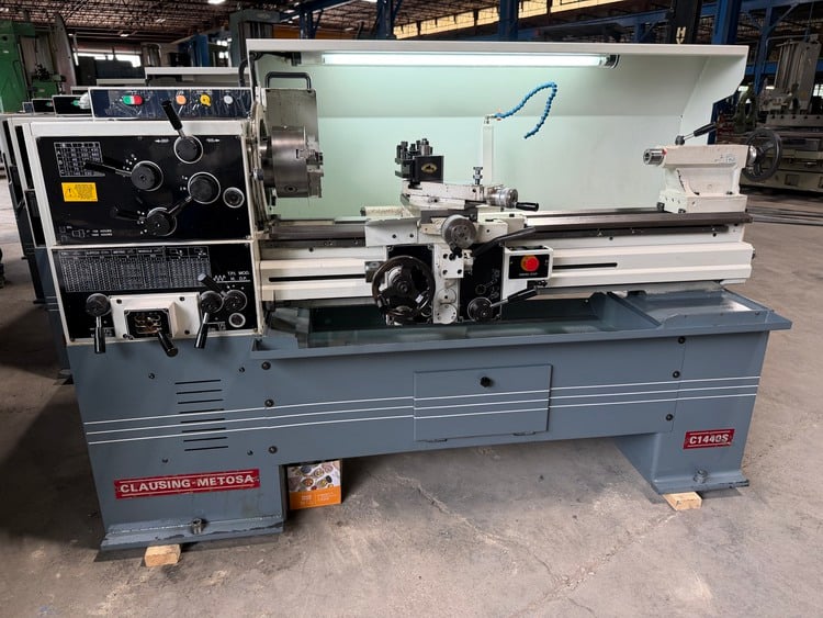 14" x 40" Clausing Metosa #C1440S, toolroom lathe, 8" swing over cross slide, 3-jaw chuck, steady rest, 4 KW - Image 2