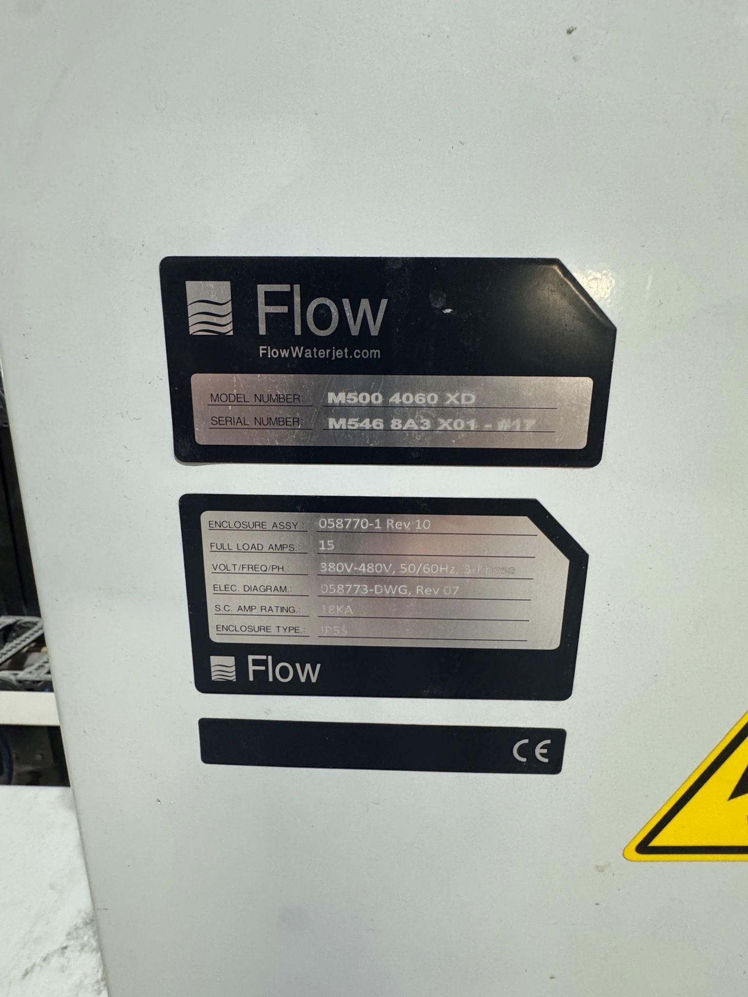 Flow #M500-4060XD, open gantry, slant bed catcher tank, 13' x 20' cutting area, 2018 - Image 7