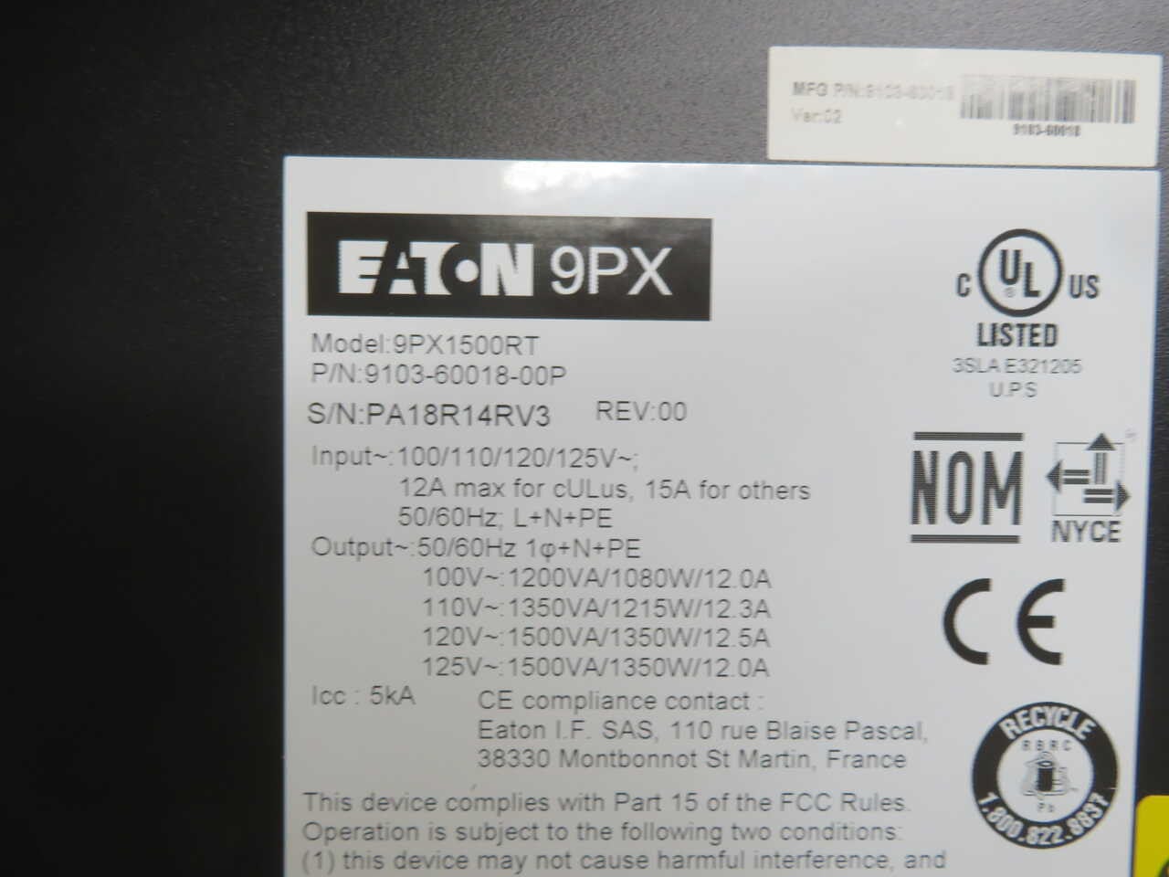 Eaton #9PX1500RTN, 9PX Series Online Double-Conversion uninterruptible power supplies, 1500 VA/1350 W, 120 - Image 5
