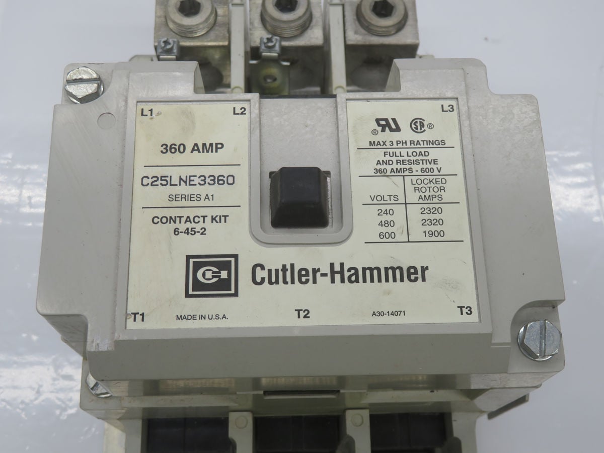 360 Amp, Cutler Hammer #C25LNE3360, Contactor, 3 Pole, 110/120 Volts Coil, 50/60 Hz. - Image 3