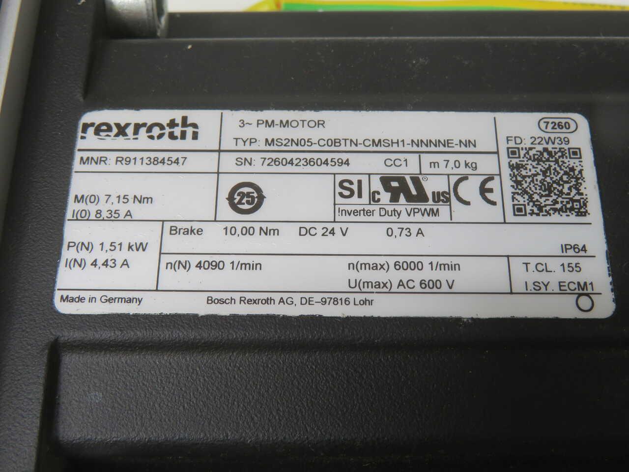 Rexroth #R911384547, Servo Motor - Image 7