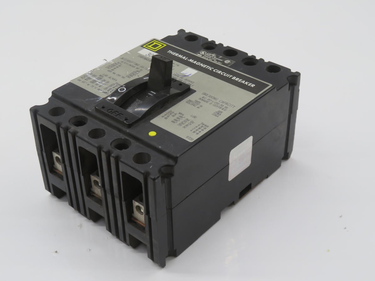 30 Amp, Square D #FHP36030, Molded Case Circuit Breaker, 100 Amp Frame, 3 Pole, 600 Volts AC, High - Image 1