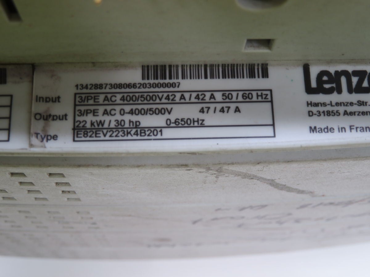 22 KW Lenze #E82EV223K4B201, 8200 Vector Frequency Inverter, 400/500 Volts AC - Image 4