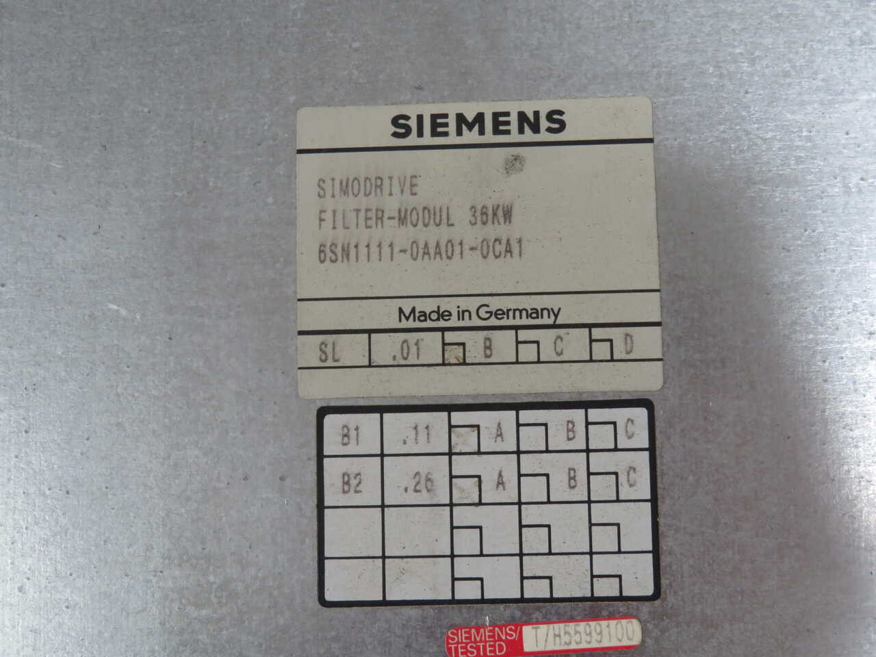 Siemens #6SN1111-0AA01-0CA1, Simodrive Filter Module - Image 7