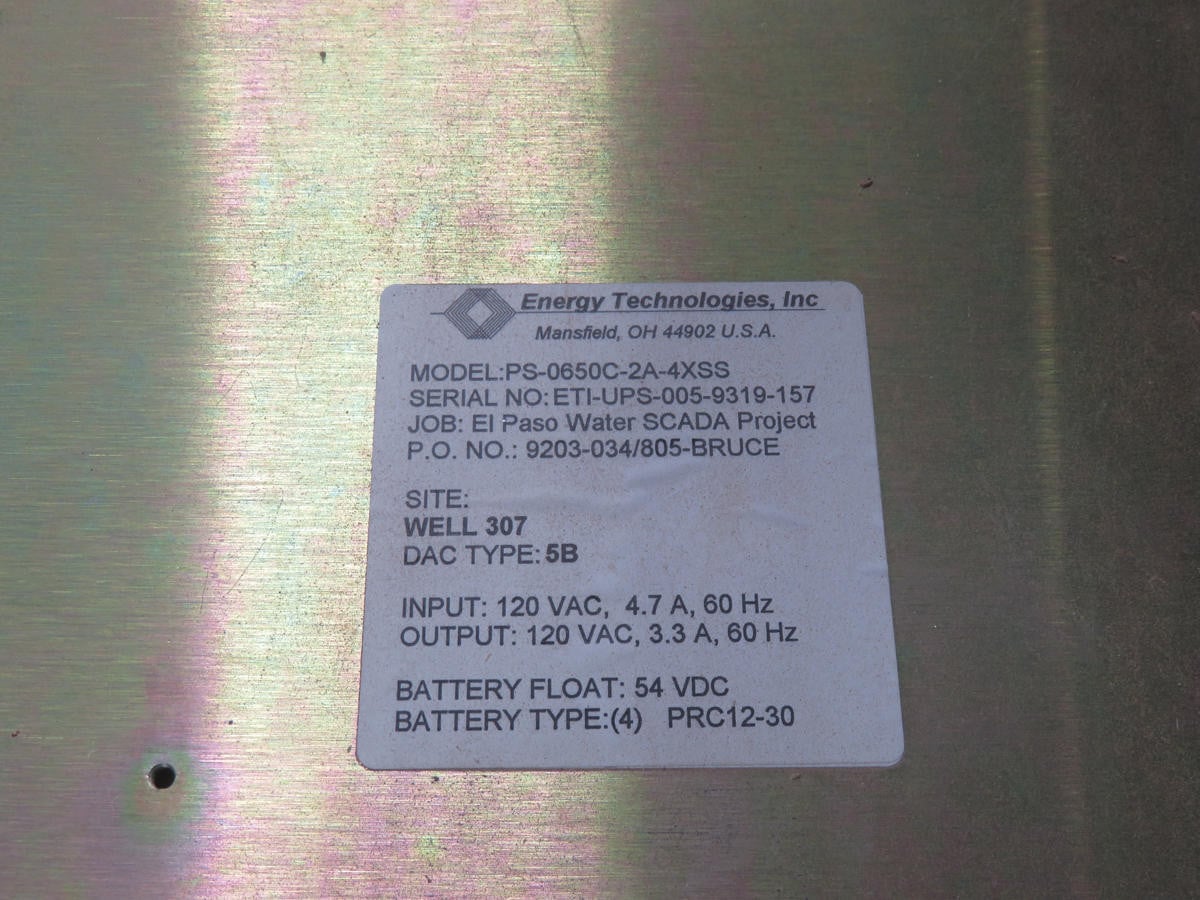 Energy Technologies #PS-0650C-2A-4XSS, Stainless Steel Enclosure (2 available) - Image 3