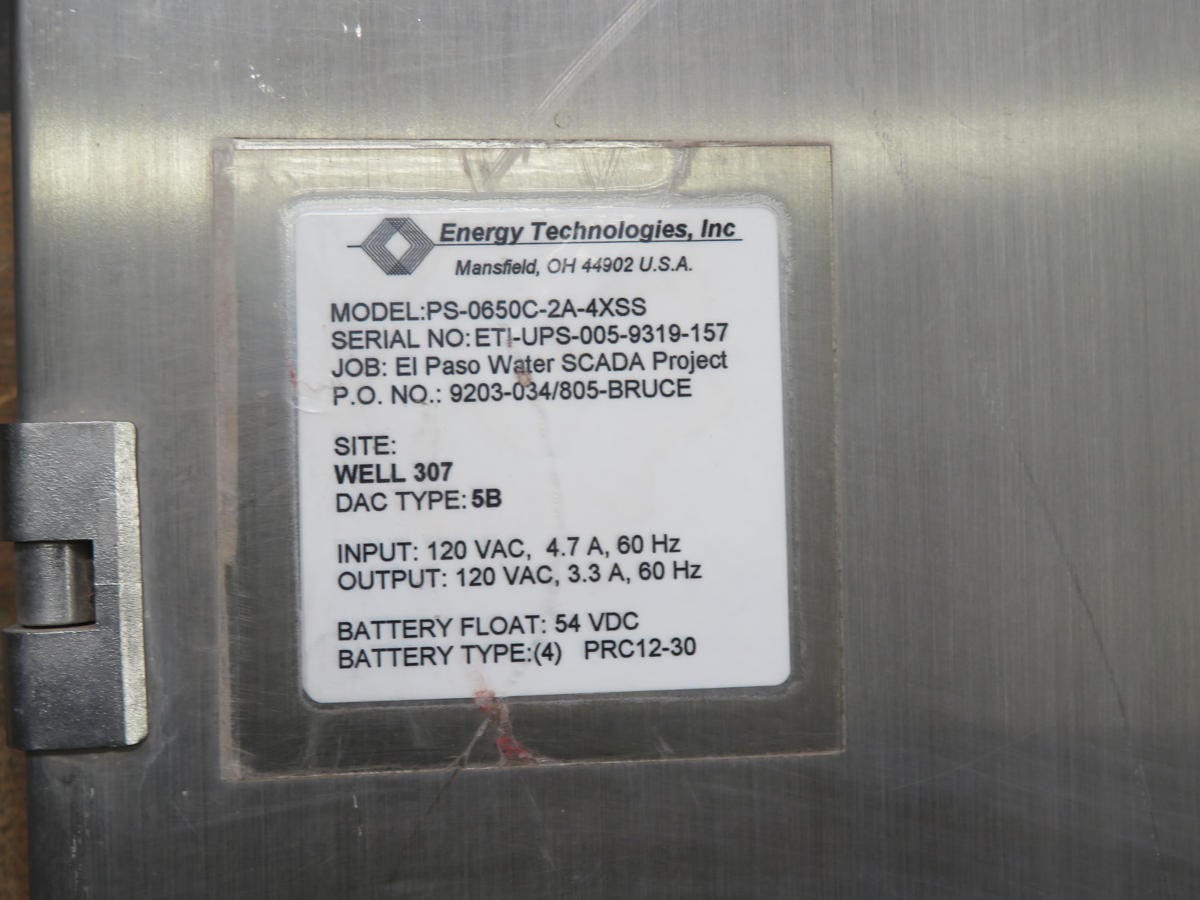 Energy Technologies #PS-0650C-2A-4XSS, Stainless Steel Enclosure (2 available) - Image 4