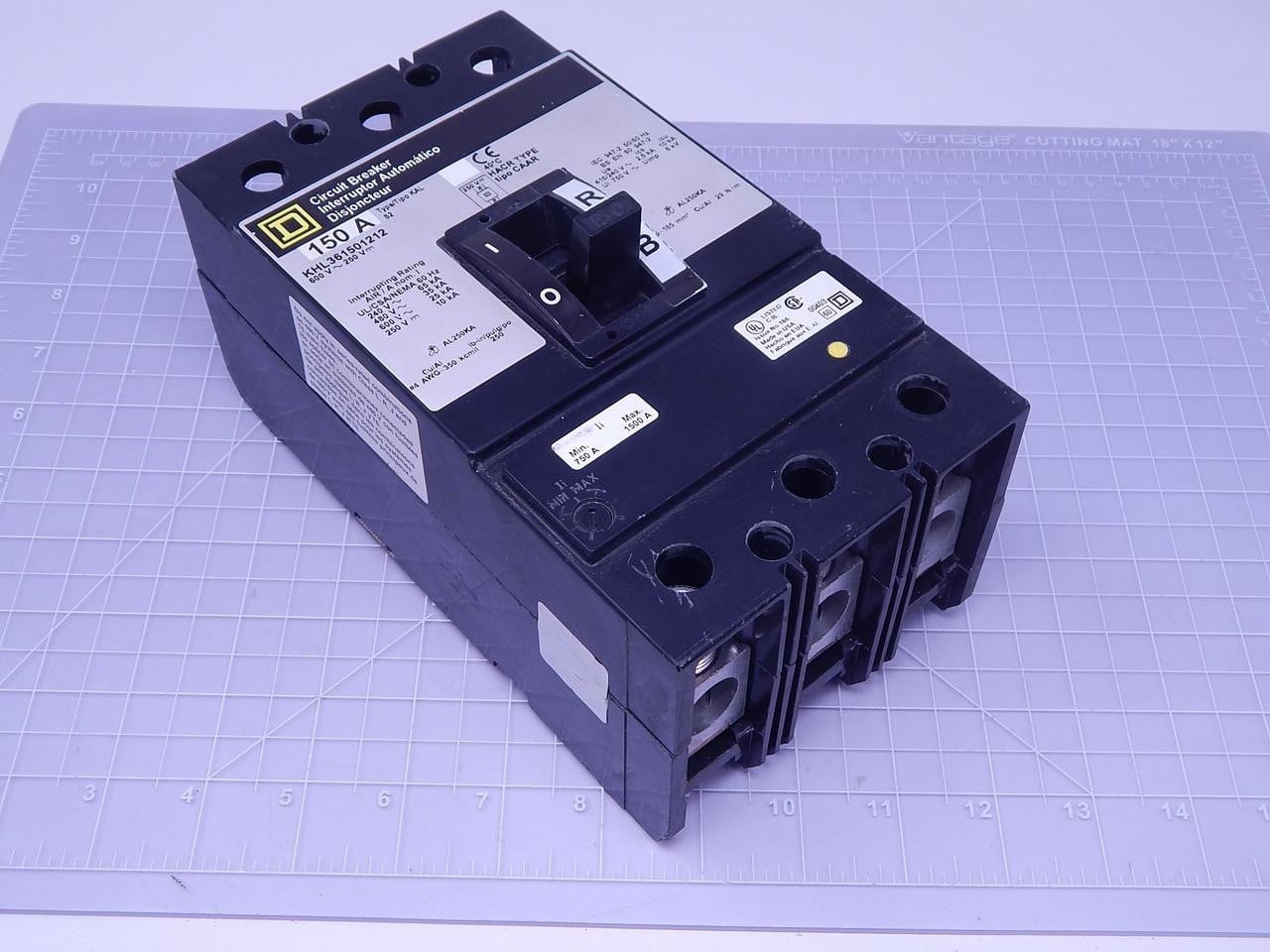 150 Amp, Square D #KHL361501212, Thermal-Magnetic Circuit Breaker, 3 Pole, 600 Volts - Image 1