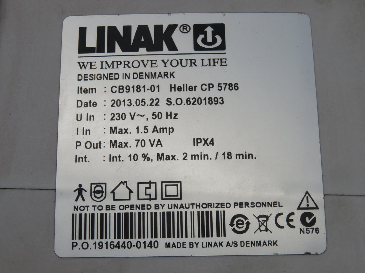 Linak #CB9181-01, Hood Lift Control Box, Heller CP 5786 - Image 4