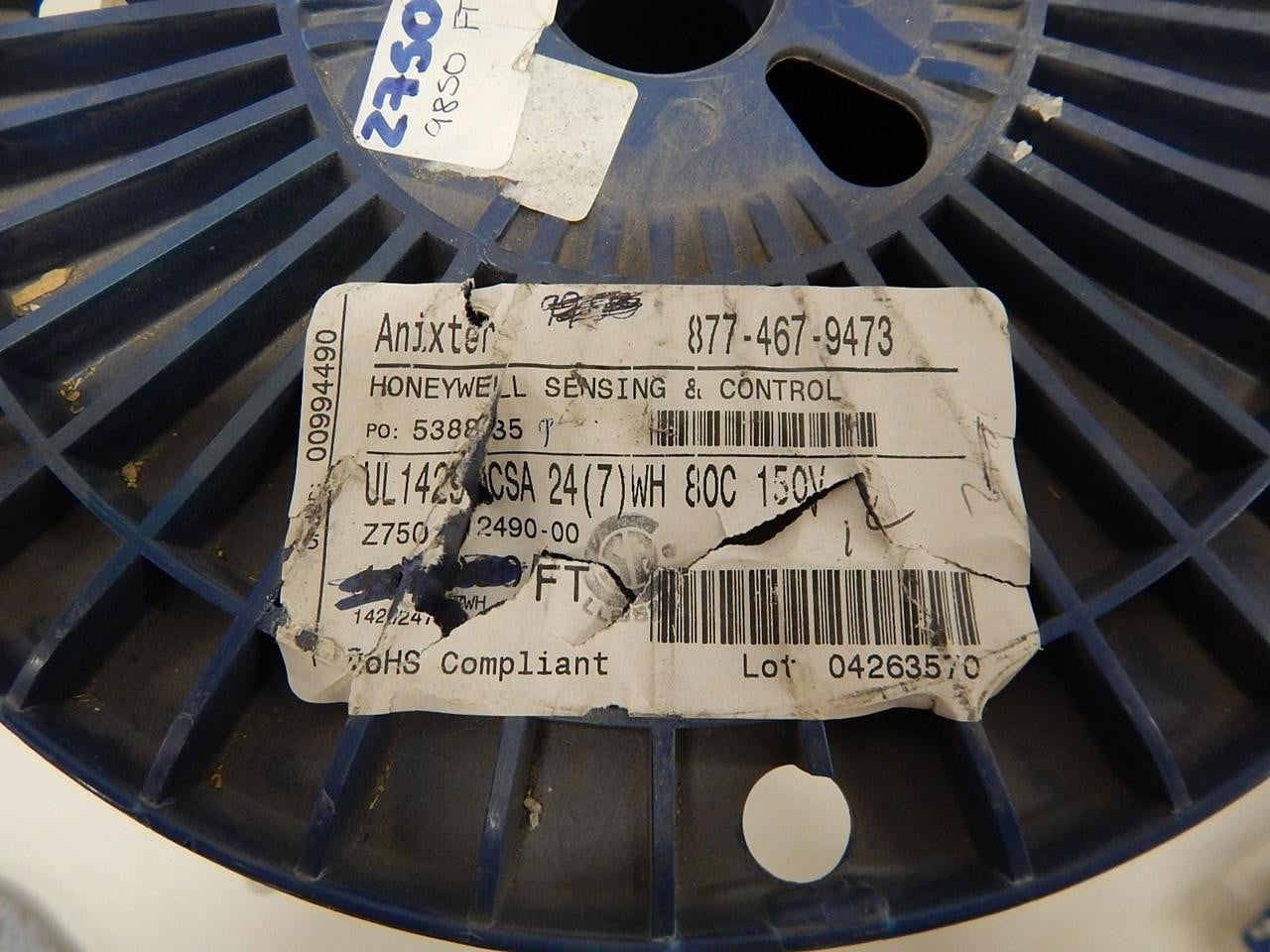 Honeywell #538835, UL1429CSA 24 AWG White Wire, 80° C, 9850', Z750-2490-00 - Image 2