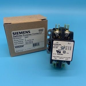 25 Amp. Siemens, 45DG20AF 2P, 110VAC, FL 25 amp definite purpose contactor (sgl unit) - Image 1