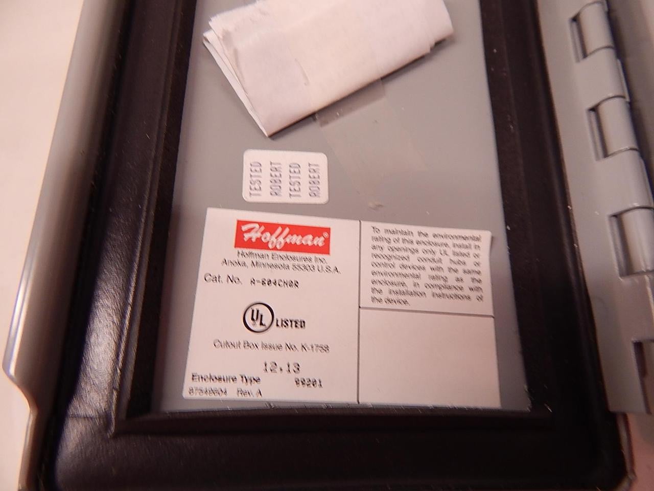Hoffman #A-604CHQR, Cutout Box, Control Harness 622-6278 - Image 4
