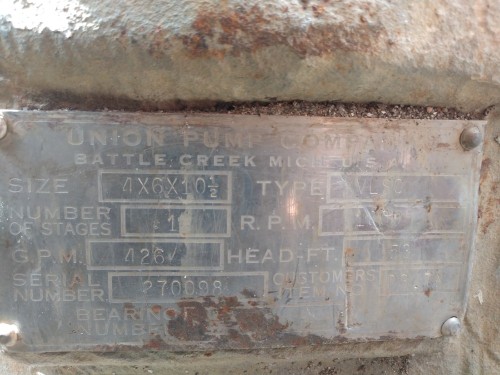373 GPM @ 85' TDH, Union, 4x6x10A VLK Stainless Steel, 1760 RPM, #2962 - Image 3