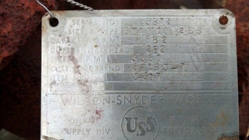 582 GPM @ 262' TDH, Wilson Snyder, 3x4x10-1/2 ESN, 3560 RPM - Image 6