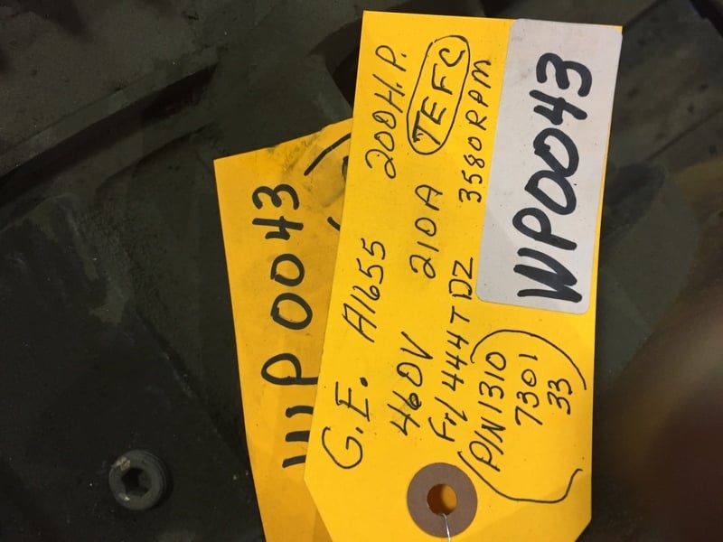 200 HP 3580 RPM General Electric, Frame 444TDZ, TEFC, 210 amp, 460 Volts Atlas Copco 1310-7301-33 - Image 1