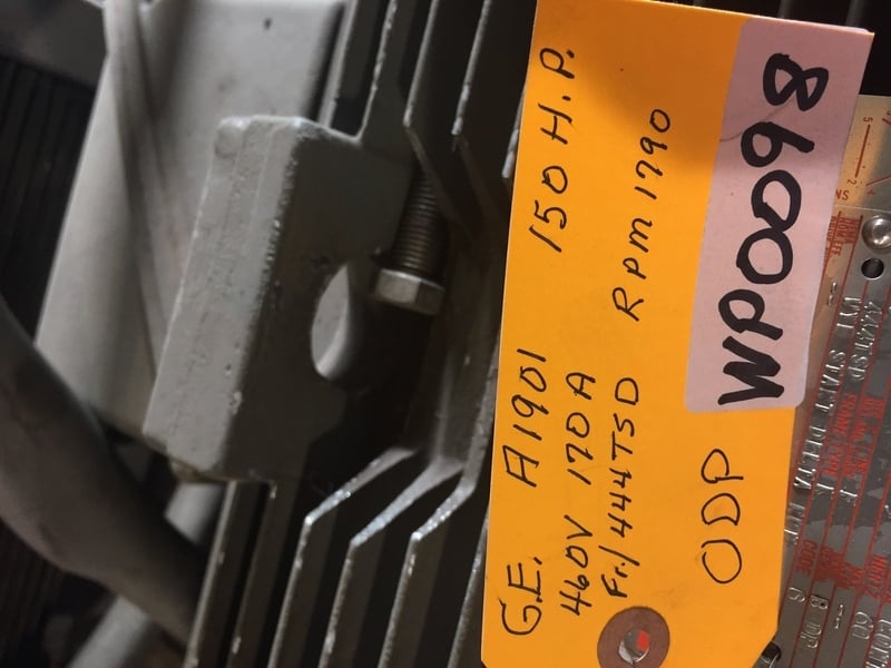 150 HP 1790 RPM General Electric, Frame 445TSD, ODP, 170 amp, 460 Volts - Image 1