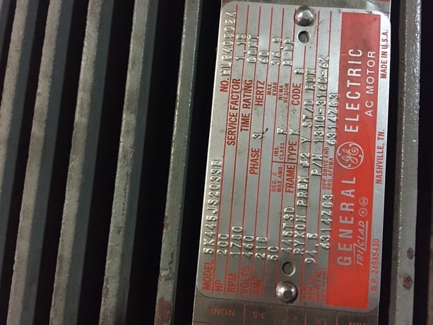 200 HP 1780 RPM General Electric, Frame 445TSD, ODP, 218 amp, 460 Volts (3 available) - Image 2