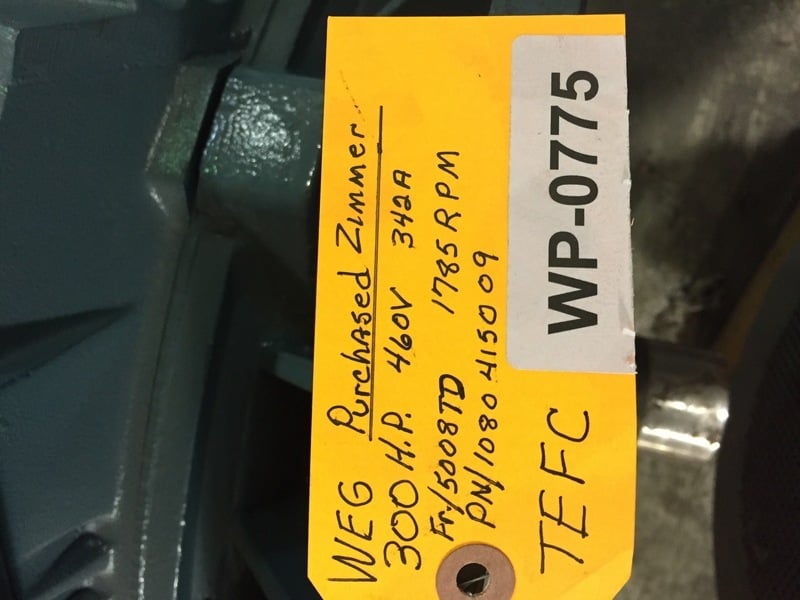 300 HP 1785 RPM Weg, Frame 5008TD, TEFC, 342 amp, 460 Volts - Image 1