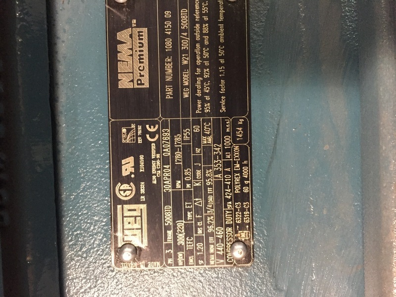 300 HP 1785 RPM Weg, Frame 5008TD, TEFC, 342 amp, 460 Volts - Image 2