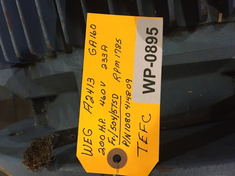 250 HP 1785 RPM Weg, Frame 504/5TSD, TEFC, 233 amp, 460 Volts - Image 1