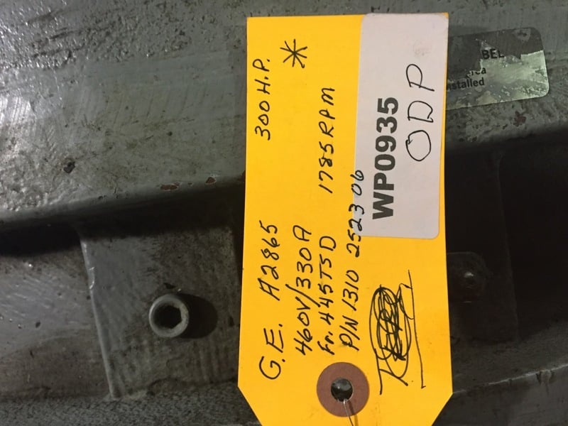300 HP 1785 RPM General Electric, Frame 445TSD, ODP, 330 amp, 460 Volts Atlas Copco 1310-2523-06 - Image 1