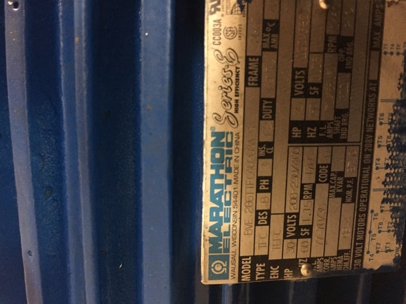 30 HP 1765 RPM Marathon, TEFC, tefc, 208/230/460 Volts - Image 2