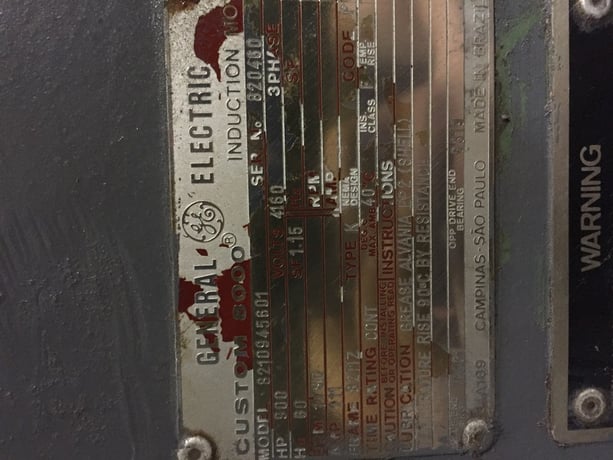 900 HP 1780 RPM General Electric, Frame 8211Z, TEFC, 111 amp, 4160 Volts - Image 2